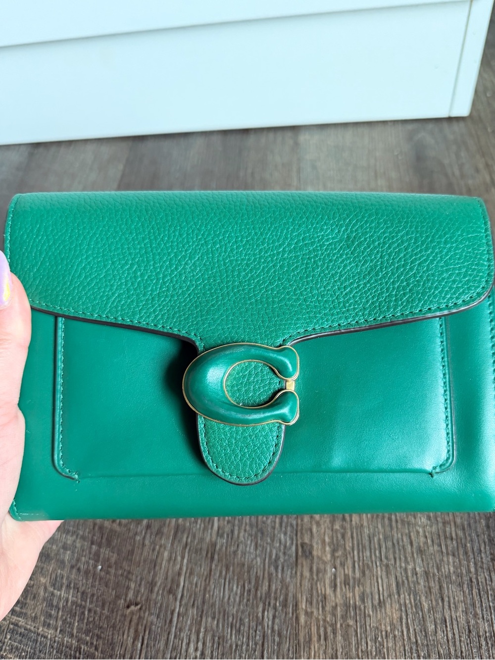 Coach Green tabby Leather Wallet Clutch
